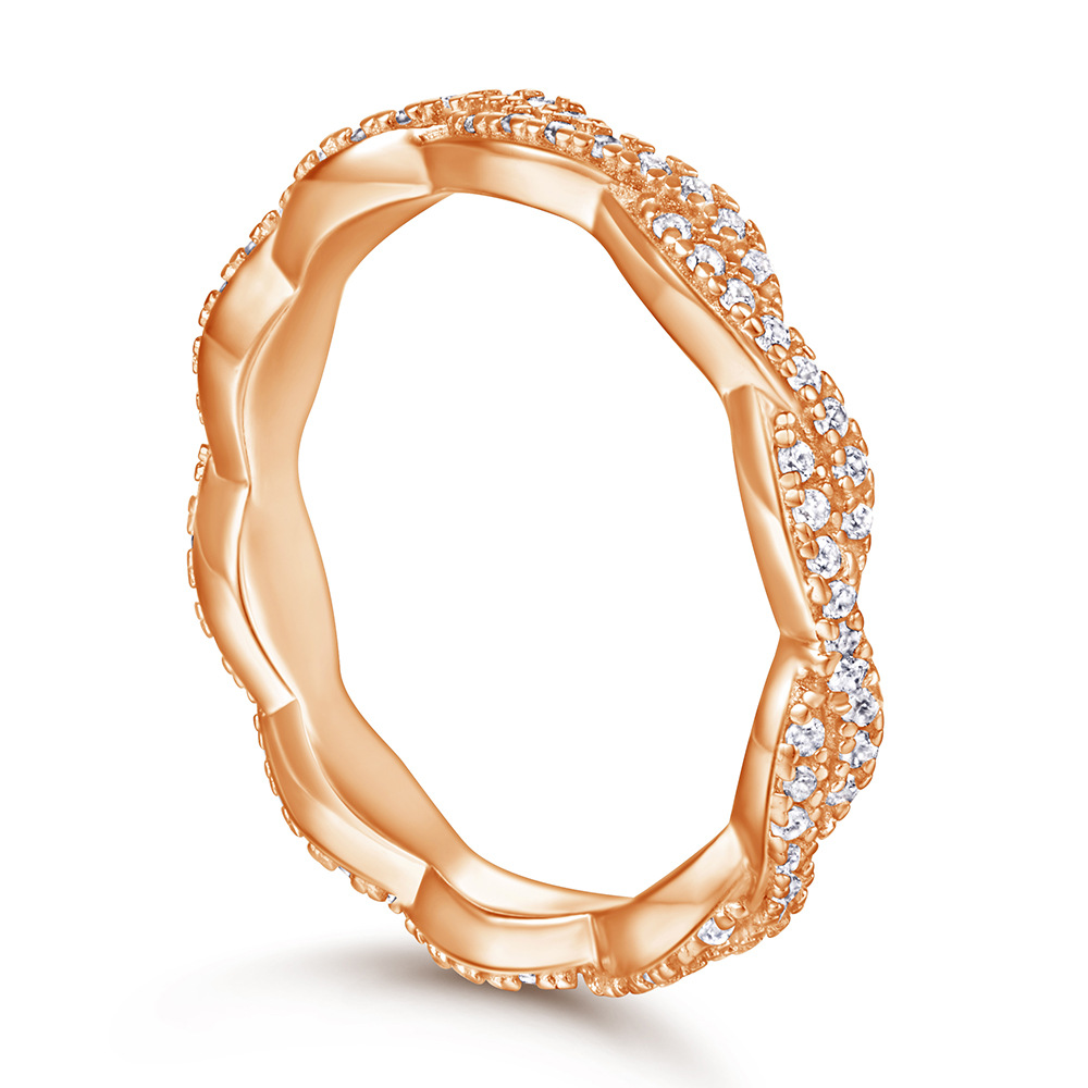 Trendy Eternity Finger Ring in S925 Silver with Moissanite